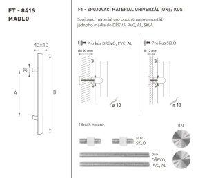 DVEŘNÍ MADLO kód K41S 40x10 mm UN - ks (BN - Broušená nerez)