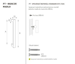 DVEŘNÍ MADLO MP kód K02K 25x25 mm ST - ks (WS - Bílá matná)