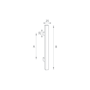 DVEŘNÍ MADLO MP kód K31 25x25 mm ST - ks (BN - Broušená nerez)