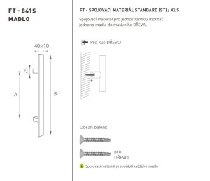 DVEŘNÍ MADLO MP kód K41S 40x10 mm ST - ks (BN - Broušená nerez)