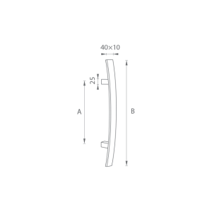 DVEŘNÍ MADLO MP kód K41C 40x10 mm ST - ks (BN - Broušená nerez)