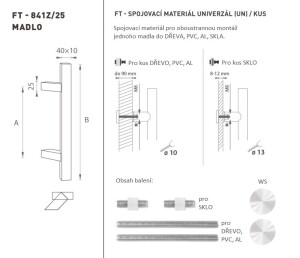 DVEŘNÍ MADLO MP kód K41Z 40x10 mm UN - ks (WS - Bílá matná)