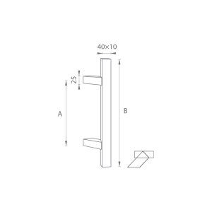 DVEŘNÍ MADLO MP kód K41Z 40x10 mm ST -  ks (BN - Broušená nerez)