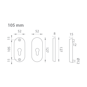 Dveřní rozeta AXA BETA2 (F6 - Inox elox)