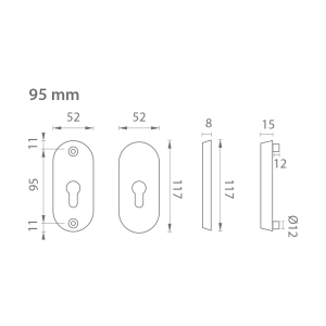 Dveřní rozeta AXA BETA2 (F6 - Inox elox)