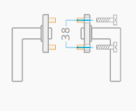 VÝPRODEJ Dveřní kování ACT Vector R HR (chrom/chrom antracit) - WC