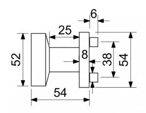 VÝPRODEJ Dveřní koule Richter KNOB 03 - ČERNÁ - FIXNÍ