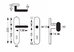 VÝPRODEJ Dveřní kování Lienbacher Tilly 310/303 (stříbrnočerná)