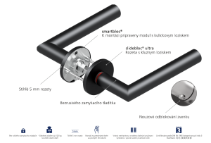 Dveřní kování QOLIBRI Smartbloc hidden HERO 1106 - R  (Titan satén)