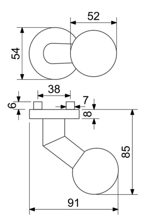 Dveřní koule Richter KNOB 02 FIXNÍ (MD)