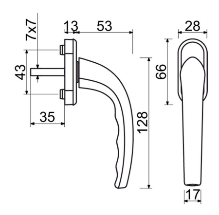 Okenní klika RICHTER RHW.007 (F9016)