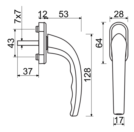 Okenní klika Richter RHW.005 (F9016)