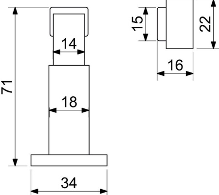 Dveřní zarážka magnetická  RICHTER RDS.050.BRNI