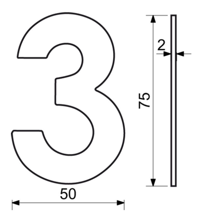 Nerezové číslo v plochém „2D“ provedení RICHTER RN.75L