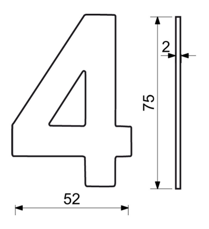 Nerezové číslo v plochém „2D“ provedení RICHTER RN.75L