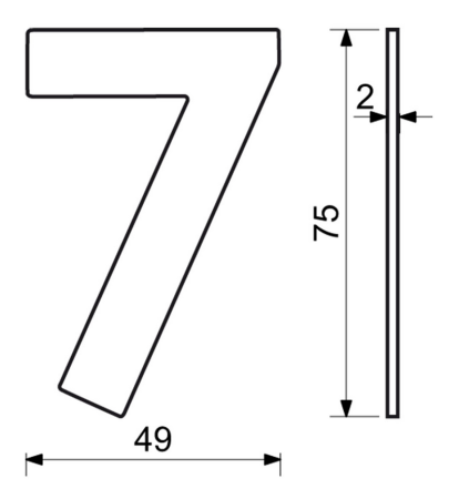 Nerezové číslo v plochém „2D“ provedení RICHTER RN.75L