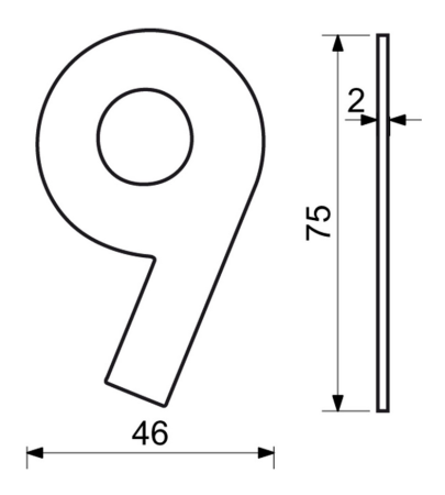 Nerezové číslo v plochém „2D“ provedení RICHTER RN.75L