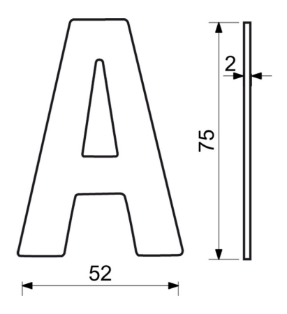 Domovní písmeno v plochém „2D“ provedení RICHTER RN.75L (černé)