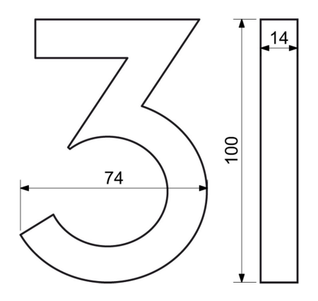 Domovní číslo v „3D“ provedení se strukturovaným povrchem RICHTER RN.100LV