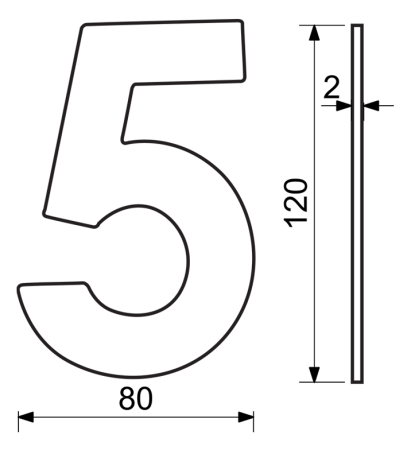 Domovní číslo RICHTER RN.120L (nerez)