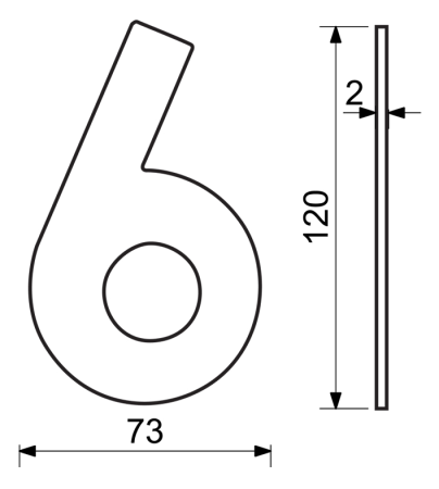 Domovní číslo RICHTER RN.120L (nerez)
