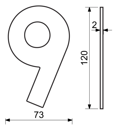 Domovní číslice RICHTER RN.120L (černá)