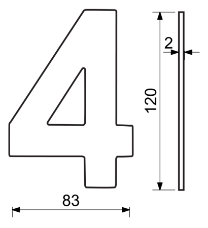 Domovní číslice RICHTER RN.120L (černá)