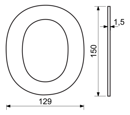 Domovní číslo RICHTER RN.150L (nerez)