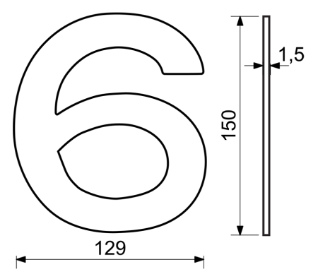 Domovní číslo RICHTER RN.150L (nerez)