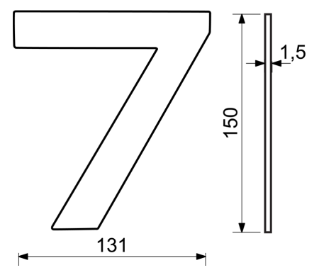 Domovní číslo RICHTER RN.150L (nerez)