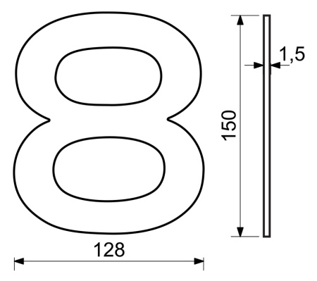 Domovní číslo RICHTER RN.150L (nerez)