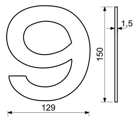 Domovní číslo RICHTER RN.150L (nerez)