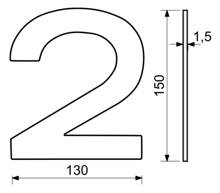 Domovní číslo RICHTER RN.150L (nerez)