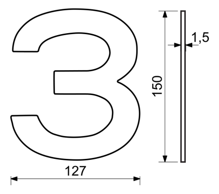Domovní číslo RICHTER RN.150L (nerez)