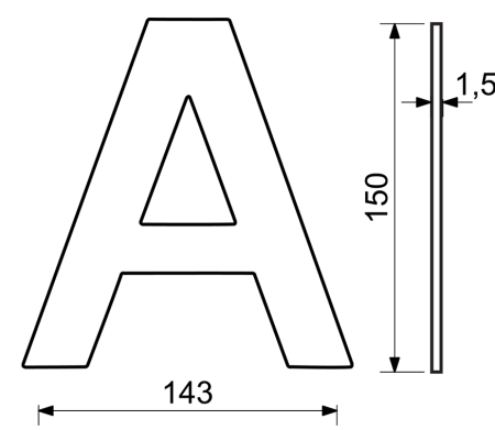 Domovní písmeno RICHTER RN.150L (nerez)