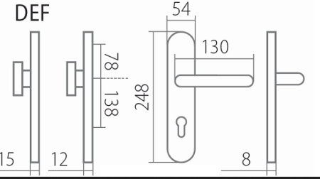 Bezpečnostní kování TWIN COLUMBUS DEF H 2087KS s klikou LOFT (E)