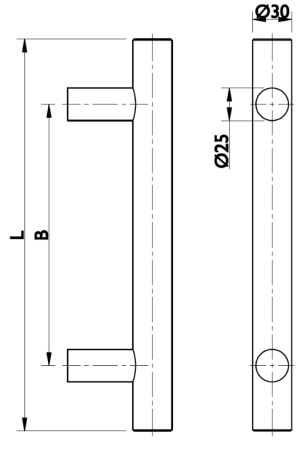 Madlo TWIN BF 118000 - kus (Ø 30 mm) - CM