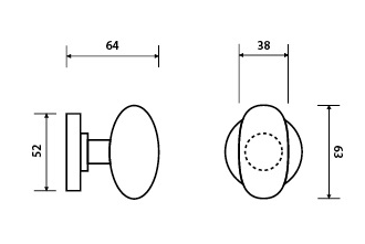 Dveřní KOULE TWIN PF34 HB (A - mosaz lesklá)