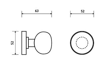 Dveřní KOULE TWIN PF35/HB (ABR LESK - mosaz patina, bronz lesklá)