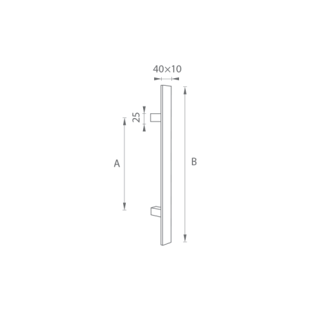 VÝPRODEJ  DVEŘNÍ MADLO MP (BS - Černá matná) - Délka 600 mmx40x10 mm - KUS