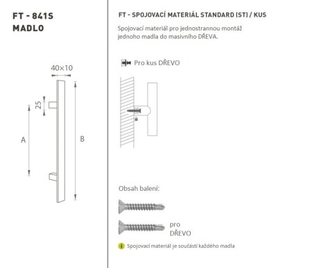 VÝPRODEJ  DVEŘNÍ MADLO MP (BS - Černá matná) - Délka 600 mmx40x10 mm - KUS