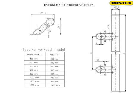 Dveřní madlo ROSTEX DELTA (černé)