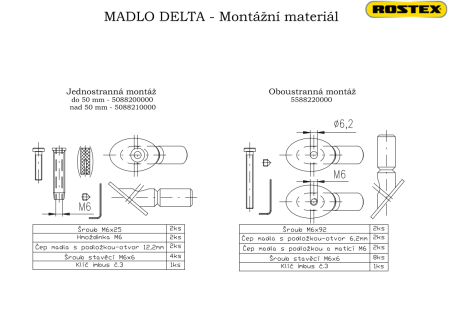 Dveřní madlo ROSTEX DELTA (černé)